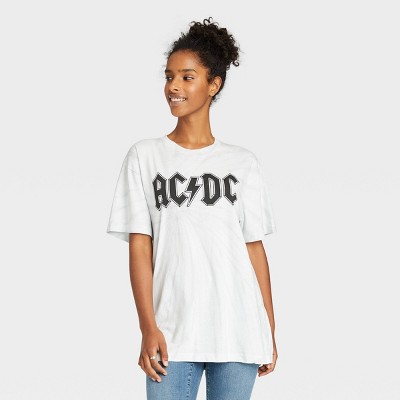 Women's AC/DC Oversized Lounge T-Shirt - White M/L