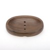 Unique Bargains Oval Soap Dish 5.28"x3.78"x0.83" Deep Brown 1 Pc - 3 of 4