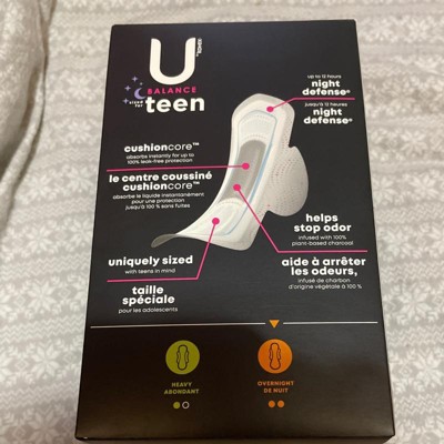 U By Kotex Balance Sized For Teens Ultra-thin Pads With Wings