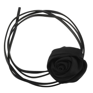 Unique Bargains Satin Rose Pattern Adjustable choker necklace Wrap around wrist bracelet 1Pc - 1 of 4