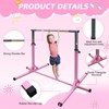 NAYSAYE Exercise Trainer Gymnastics Bar Adjustable Height for Home Kids Training, Pink, 52.56"*21.85"*5.51" - 2 of 4
