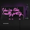 19.6" x 10.1" You're Like Really Pretty Contemporary Acrylic Box USB Operated LED Neon Light Pink - JONATHAN Y: Modern Wall Decor - 3 of 4