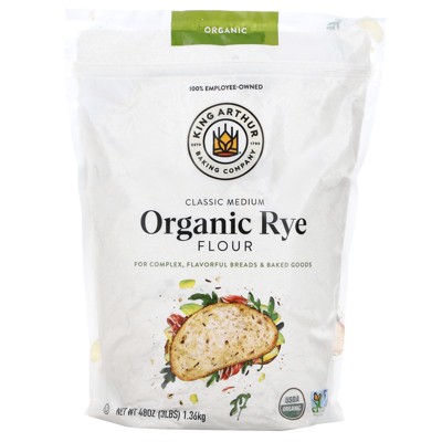 Photo 1 of *5/9/2025* King Arthur Flour Organic, Classic Medium Rye Flour, 3 lbs (1.36 kg)