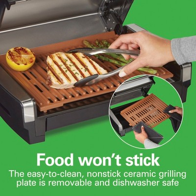 Hamilton Beach Stainless Steel Indoor Searing Grill with Ceramic Plate