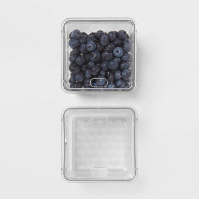 2pk Small Produce Bin Fridge Bin with Lid - Brightroom™: Refrigerator Organizers, Stackable Kitchen Storage