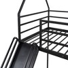 NicBex Bunk Bed Twin over Twin Classic House Shape Bed Frame with Guardrail ,Detachable Design Ladder and Slide, No Spring Box Required - 4 of 4