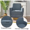 PAGED Modern Swivel Accent Chair, Cotton Linen Fabric Arm Chair with Metal Base, Ergonomic Reading Chair for Bedroom, Living Room Furniture - 2 of 4