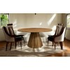 HomeRoots 60" Natural Rounded Solid Wood Pedestal Base Dining Table - 2 of 4