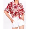 LA LEELA Women's Button Down Blouses Summer Beach Party Short Sleeve Colorful Blouses Button Up Dress Shirts Hawaiian Dresses for Women - 4 of 4