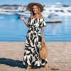 Women's Off-Shoulder Ruffle Smoked Waist Printed Maxi Dress - Cupshe - 3 of 4