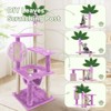 Modern Multicoloured 600 GSM Soft Plush Cat Tree Pet Tower with Sisal Post and Hanging Ball, Fake Real Leaves - 4 of 4