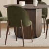 Round Dining Table Set for 4, Modern Dining Room Table and Chairs Set, Upholstered Chairs with Walnut Legs, Stylish Pedestal Base-Maison Boucle - 2 of 4