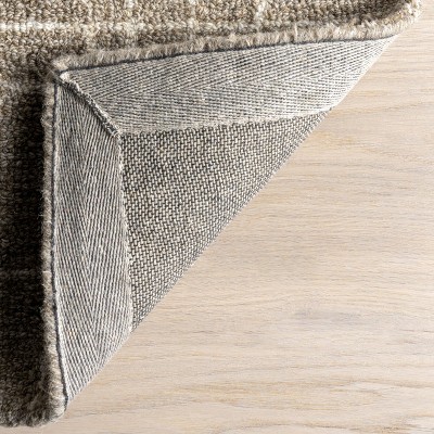 Handmade Tufted Wool Rectangular Area Rug in Sand, 5' x 8'