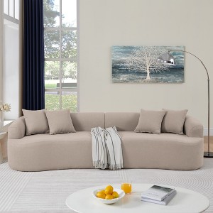 Spassway Corduroy Lounge Chair, 27"H x 104"W, Perfect for Living Rooms, Bedrooms Reading Books, Beige/Brown Available - 1 of 4