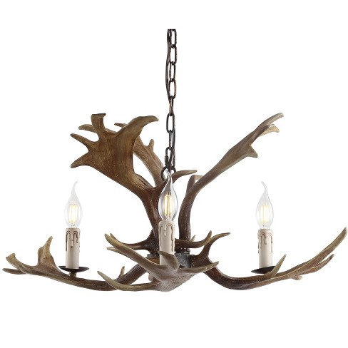 JONATHAN Y Speller Adjustable Resin Antler 3-Light LED Chandelier - image 1 of 4