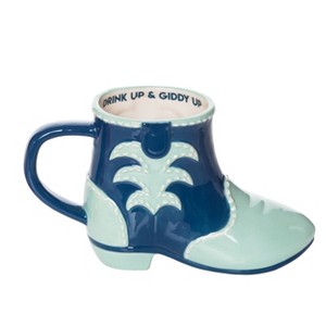 Totalee Gift Drink Up And Giddy Up Boot Mug Ceramic Blue 11.5 oz - 1 of 1