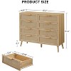 Lyngins Modern 6-Drawers Dresser,Wood Chest of Drawers with Rattan Drawers,Storage Furniture for Bedroom,Living Room - 3 of 4