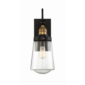 Savoy House Exterior Collections 1 - Light Pendant in  Vintage Black/Warm Brass - 1 of 4
