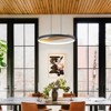 Rennnsan Nelwynne 15"W Geometric Wooden Mid-Century Modern LED Dimmable Chandelier in Black - 4 of 4