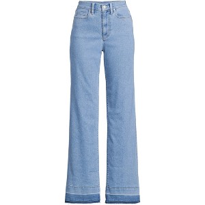 Lands' End Women's Recover High Rise Wide Leg Blue Jeans - 1 of 4