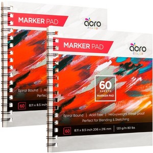 Acro Color Marker Pads, 60 Sheets, 8.11 x 8.5 Inch, 120 GSM, 80 LBS - 2 Pack - 1 of 4