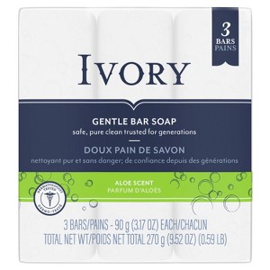 Ivory Gentle Bar Soap Aloe Scent 3.17 Oz., 3 Count - 1 of 4