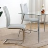 Kumasinova 18.5"H Modern Minimalist Dining Chairs Set of 2/4,Faux Leather Upholstered Kitchen Side Chairs with Silver Chrome Metal Legs,250lbs Max - 2 of 4