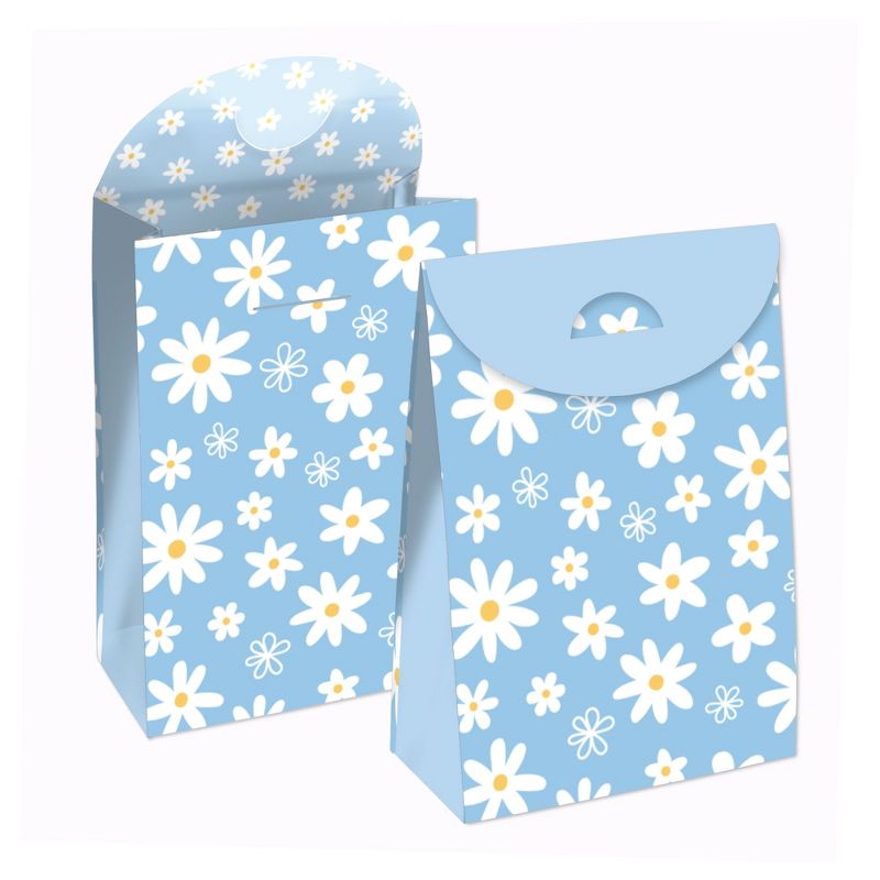 Big Dot of Happiness Blue Daisy Flowers - Floral Gift Favor Bags - Party Goodie Boxes - Set of 12, 1 of 9