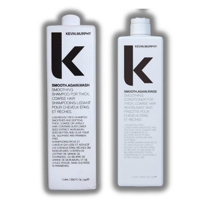 Kevin Murphy Smooth.Again.Wash Smoothing Shampoo (33.8 oz) & Smooth.Again Rinse Conditioner (33.8oz) XXL LITER DUO SET KIT