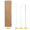 Unique Bargains Reusable Smooth Glass Straws with Two Cleaning Brushes 4 Pcs - 3 of 4