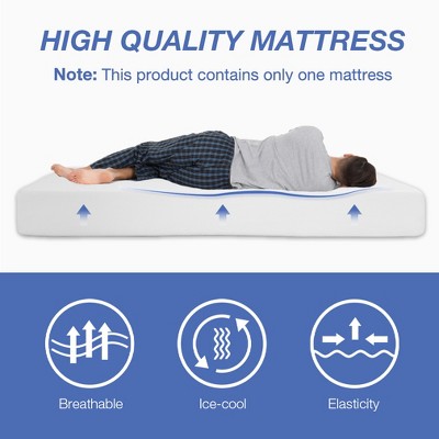 8-Inch White Gel Memory Foam Mattress for Cool Sleep