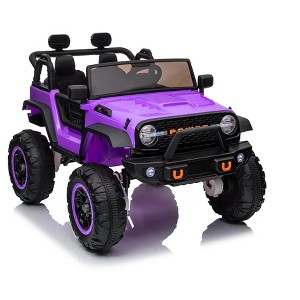 Electric Ride On Car, 24V 2 Seats for Kids, with Remote Control, 4WD Spring Suspension, 2 Speeds, Music, for 3+ - 1 of 4