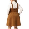 Agnes Orinda Women's Plus Size Corduroy Pinafore Side Pocket Short Adjustable Strap A-Line Dresses - 4 of 4