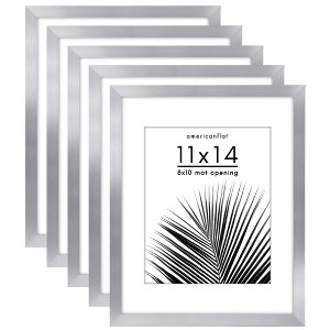 Americanflat 5 Pack of Picture Frames with Mat - Plexiglass Cover - 1 of 4