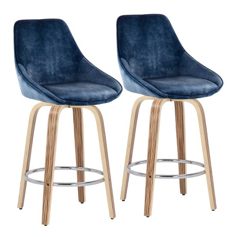 Blue wood counter outlet stools