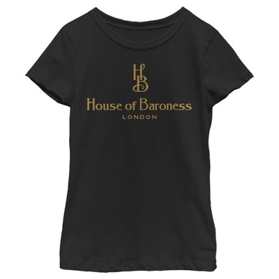 Girl's Cruella House of Baroness London Logo Gold T-Shirt