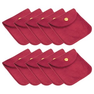 Unique Bargains Velvet Portable Rings Necklace Bracelet Earring Snap Button Storage Jewelry Pouch 20 Pcs - 1 of 4