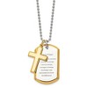 Chisel Stainless Steel Yellow IP-plated 2 Piece Cross and Serenity Prayer Dog Tag on a 24" Ball Chain Necklace - 4 of 4