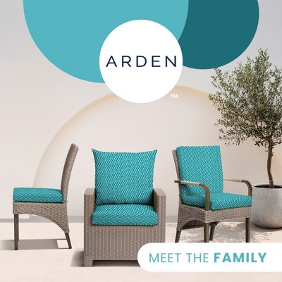 Teal Luna Geometric Outdoor Midback Dining Chair Cushion