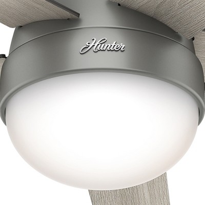 46" Silver and Light Gray Oak Ceiling Fan with LED Light Kit