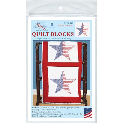 Jack Dempsey Stamped White Quilt Blocks 18"X18" 6/Pkg-American Star