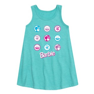 - Barbie - Original Icons in Circle Grid Graphic Sleeveless Aline Dress - 1 of 2