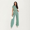 Anna-Kaci Women’s 2-Piece Set Short Sleeve Relaxed Fit Top and Wide Leg Pants with Soft Stretch Fabric and Drawstring Waist - 3 of 4
