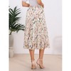 INSPIRE CHIC Women's Floral Elastic Waist Tiered Ruffle Boho Midi Skirts - 4 of 4
