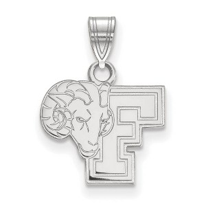 Black Bow Jewelry 14k White Gold Fordham Rams NCAA Small Pendant - 1 of 3
