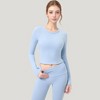 Anna-Kaci Active Women's Long Sleeve Cropped Sports Top with Open Back and Crisscross Strap Detail - 2 of 4