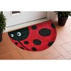 HomeRoots 18" X 30" Black and Red Coir Ladybug Outdoor Semi Circle Door Mat - 2 of 4