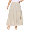 GRACE & GRANDEUR Women's Plus Size Elastic Waist High Rise Flowy A Line Skirts - image 4 of 4