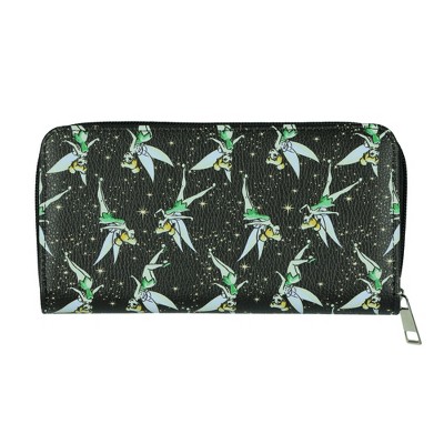 Disney Tinker Bell Wallet Women's Pixie Dust Faux Leather Zip Around Wallet Black - image 2