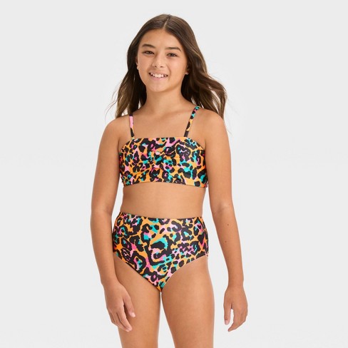 LOV 6-14T Teen Girls Leopard Swimsuits Two-Pieces Bathing